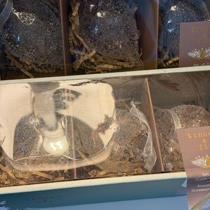 Tinsel & Fins Glass Christmas Ornaments set of 3 each box2 boxes See Video